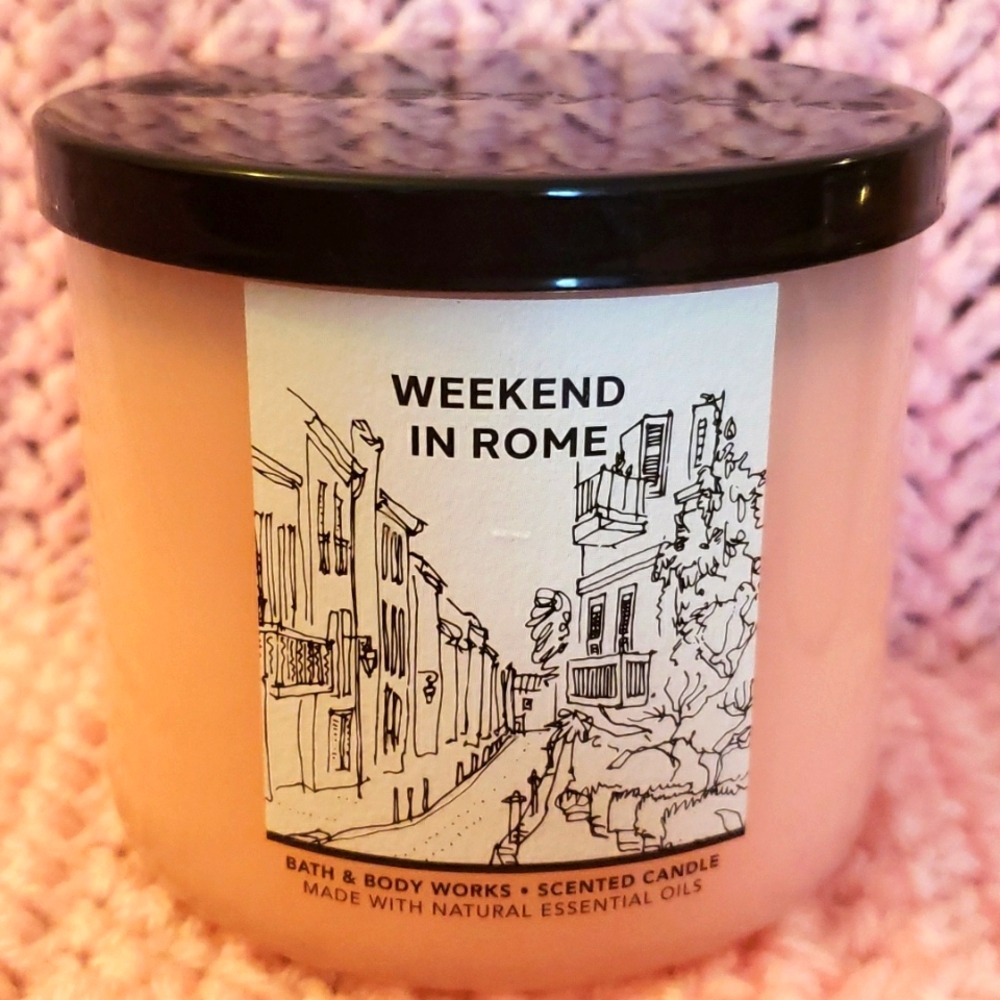 Bath & Bodyworks 🍑🍦Weekend in Rome/Prosecco Peaches🍦🍑 3-wick Candle